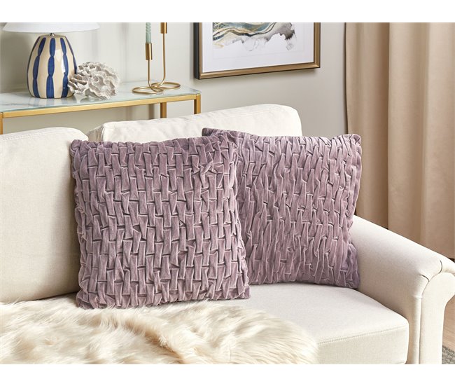 Beliani Almofada decorativa CHIRITA 45x45 Lavanda