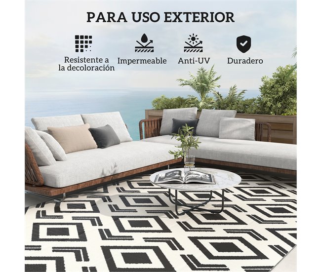 Tapete de Exterior Polipropileno Outsunny Branco