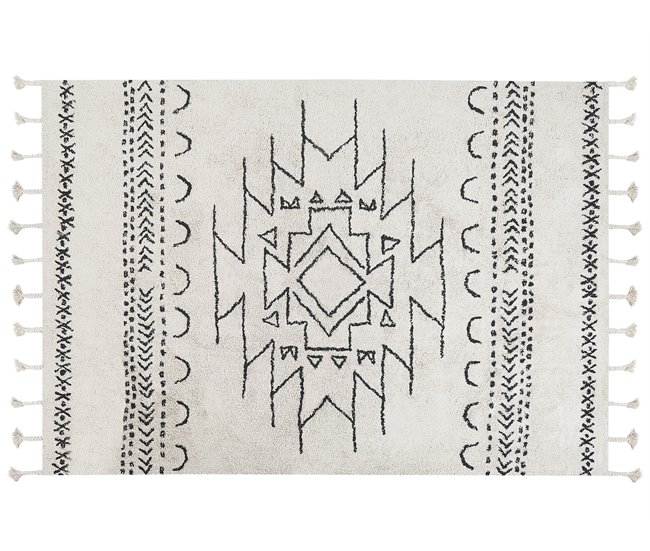 Beliani Pelos curtos KHOURIBGA 160x230 Branco/ Bege