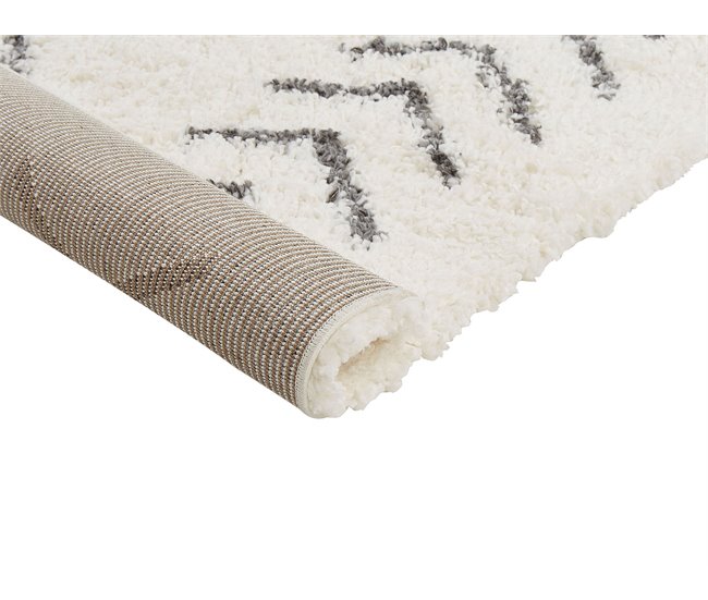 Beliani Shaggy (pelos longos) AYRUM 160x230 Branco/ Bege