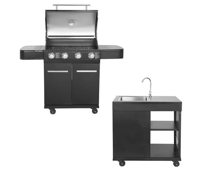 Cozinha exterior modular Preto