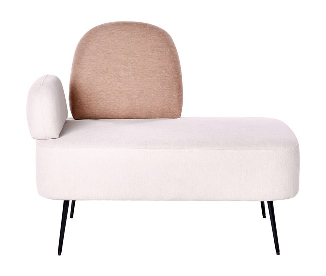 Beliani Chaise longue à esquerda Poliéster ARCEY Bege