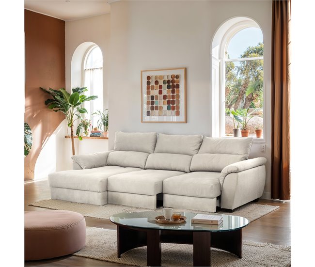 Chaise longue BENSON com cama Cinza