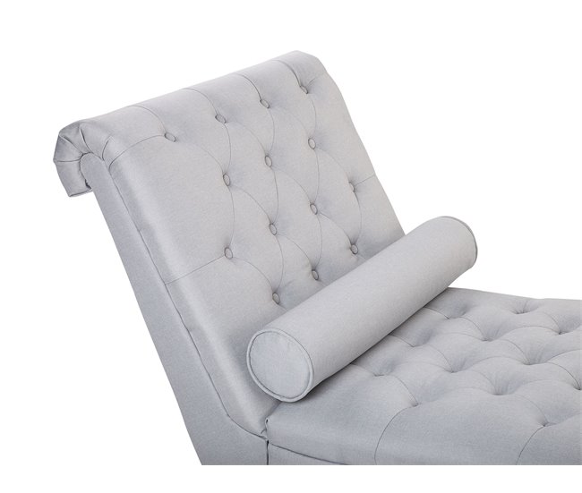 Beliani Chaise longue Poliéster MURET Cinza Claro