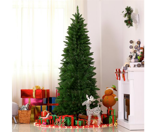 Árvore de Natal PVC e Aço HOMCOM, casa - natal Verde