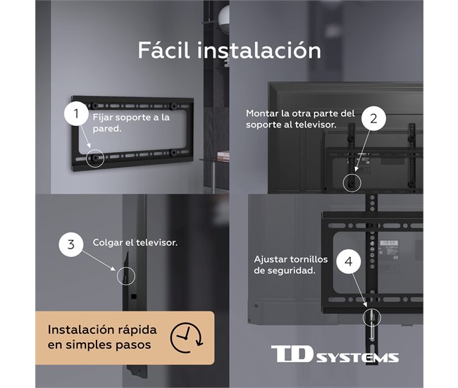 Suporte de parede De pared - TD Systems P30X25F44 Preto