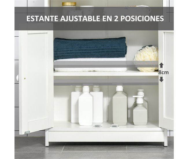 Armário Casa de Banho Melamina de Madeira HOMCOM Branco