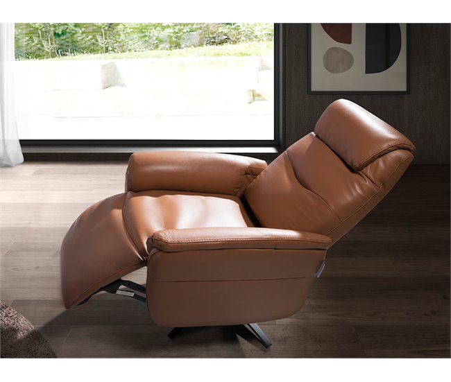 ANGEL CERDA Poltrona giratório em pele castanha Castanho