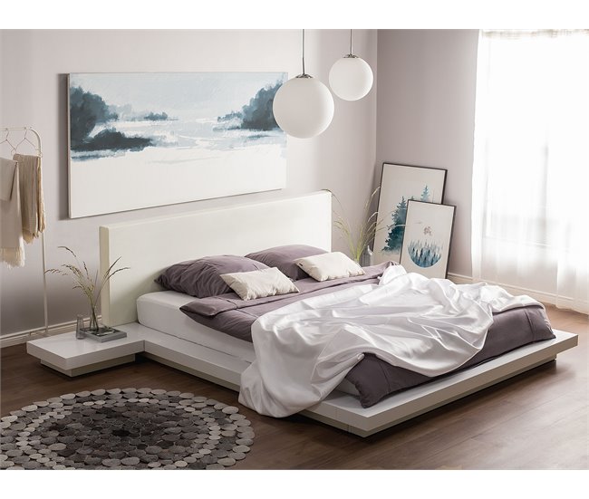 Beliani Cama de água MDF ZEN 308x229 Branco