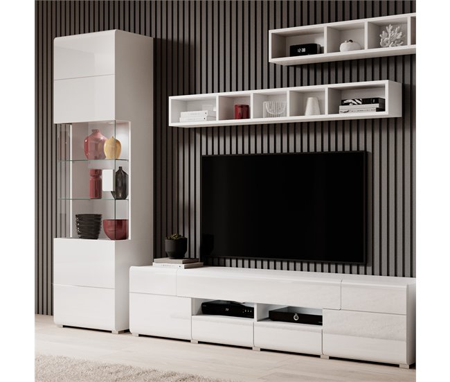 Vitrina de 1 porta com LED Jules 61 Branco