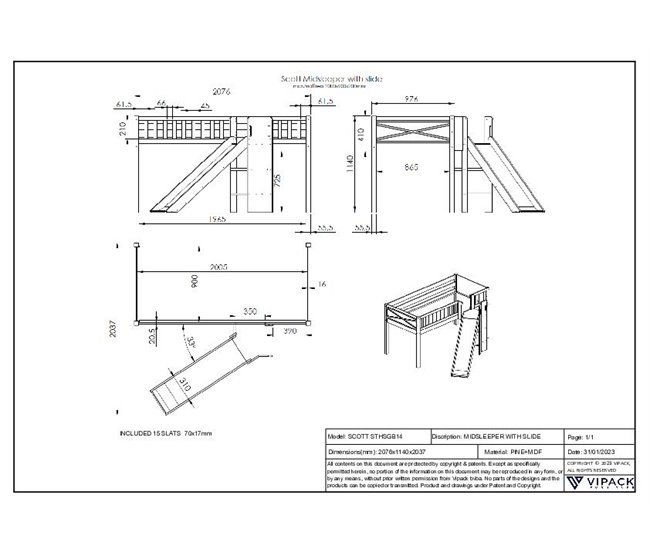 CAMA LOFT SCOTT Branco