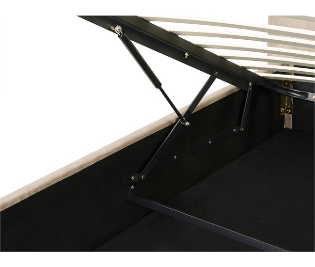Beliani Cama com armazenamento Veludo LAVAUR 203x210 Cinza Escuro