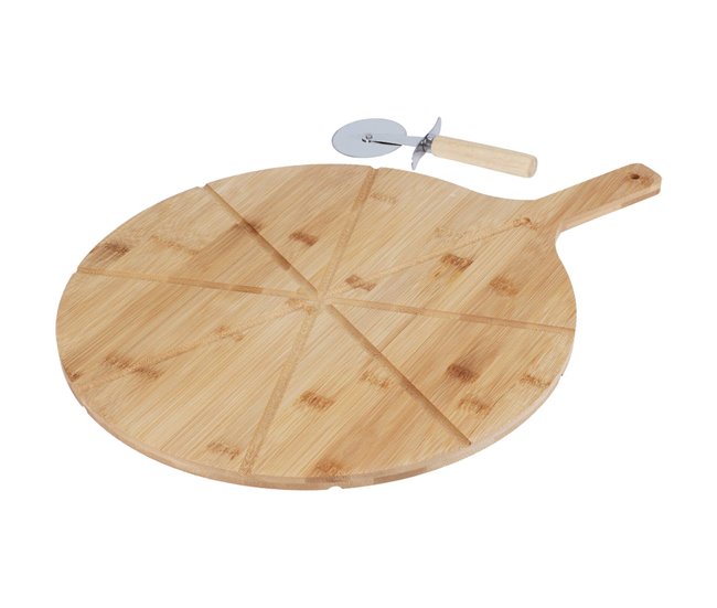 WELL HOME - Conjunto de corte de pizza de 2 peças Natural