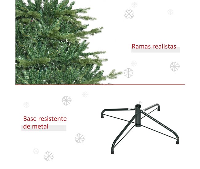 Árvore Natal Artificial PE, PVC, Metal HOMCOM, casa - natal Verde