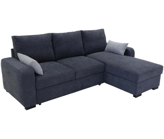 Chaise longue com cama BROADWAY reversível 3 lugares cinza escuro Cinza Escuro