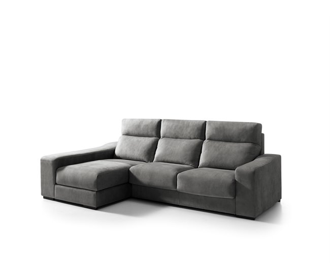 Chaise longue 3 lugares com 3 puffs FULL Antracite