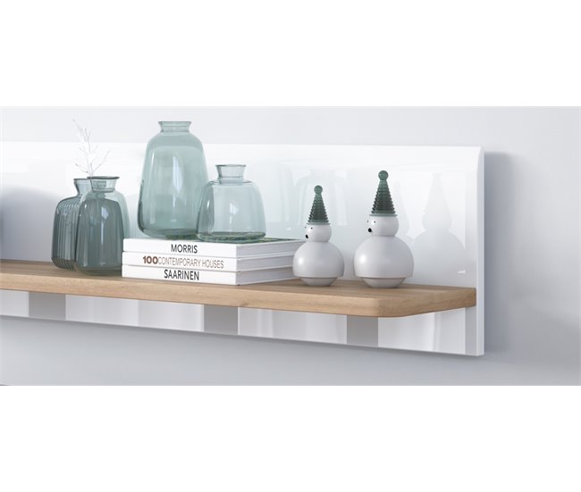 Estante de parede MONTREAL 140 cm Branco Brillo