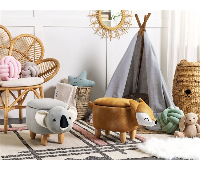 Beliani Puf animal FOX Laranja