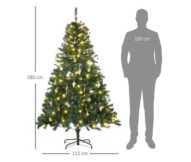 Árvore de Natal Artificial PVC e Metal HOMCOM, casa - natal Verde