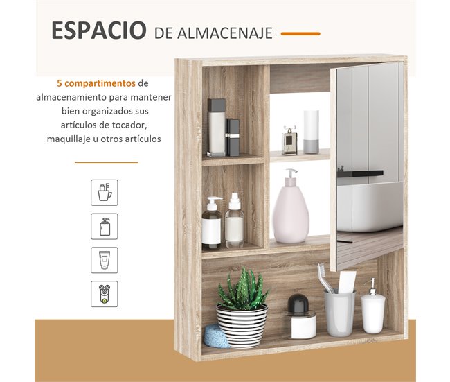 Armário de banheiro Painel de partículas kleankin 60 Castanho