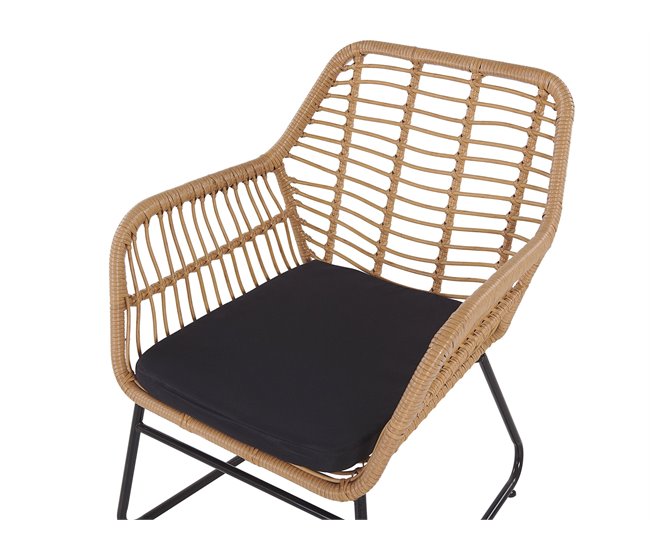 Beliani Conjunto lounge Ratan sintético MINORI Bege