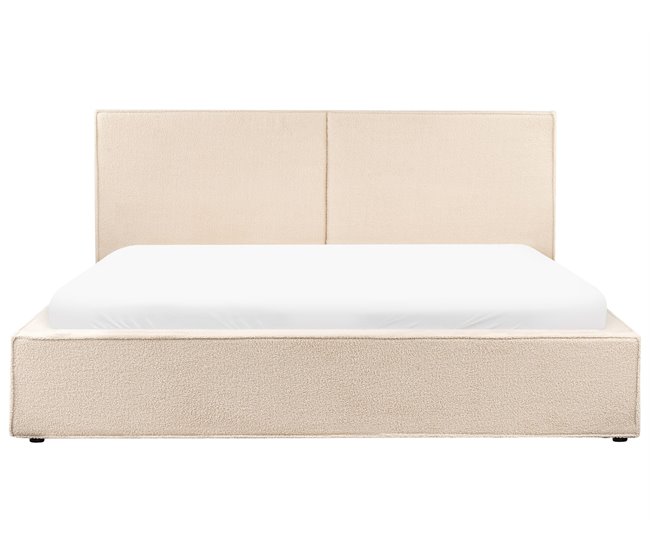 Beliani Cama baú Bouclé MOISSAC 197x224 Bege
