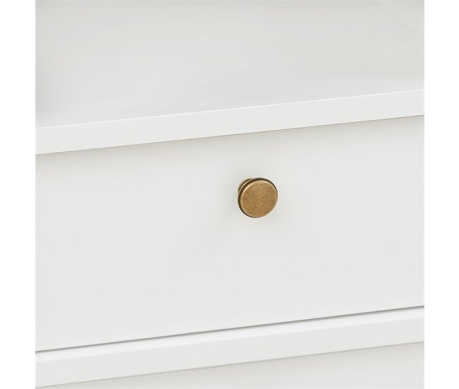 Mesa de cabeceira com 2 gavetas e 1 espaço PARIS Branco