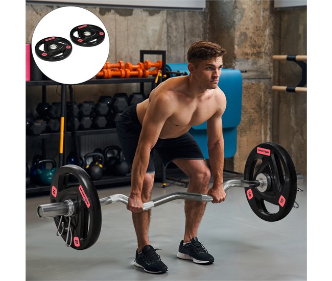 Discos de Musculação Metal e Borracha SPORTNOW Preto