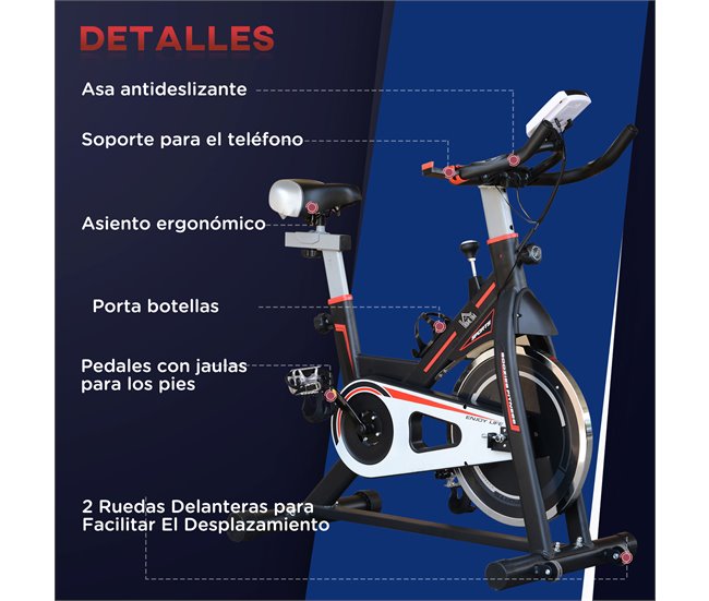 Bicicleta Estática Aço HOMCOM Preto