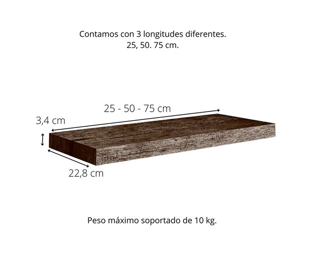  Acomoda Textil - Prateleira de parede 25 Castanho