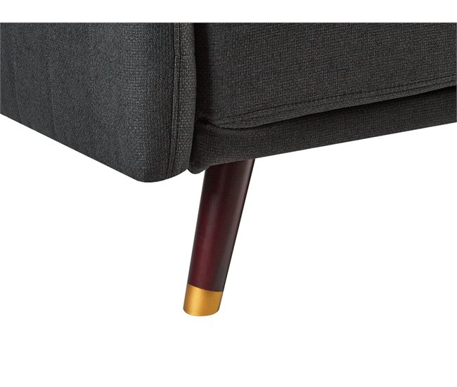 Beliani Sofá de 3 lugares Linho sintético SENJA Preto