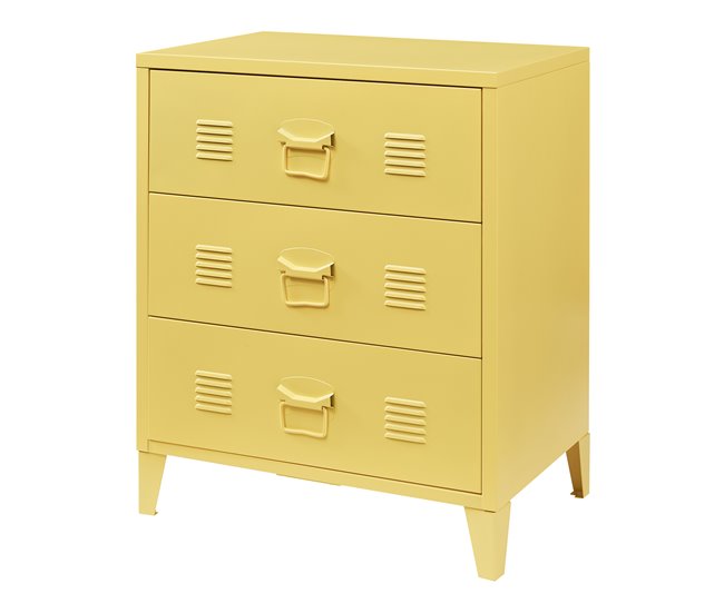 Armário metálico hämeenlinna com 3 gavetas aço 60