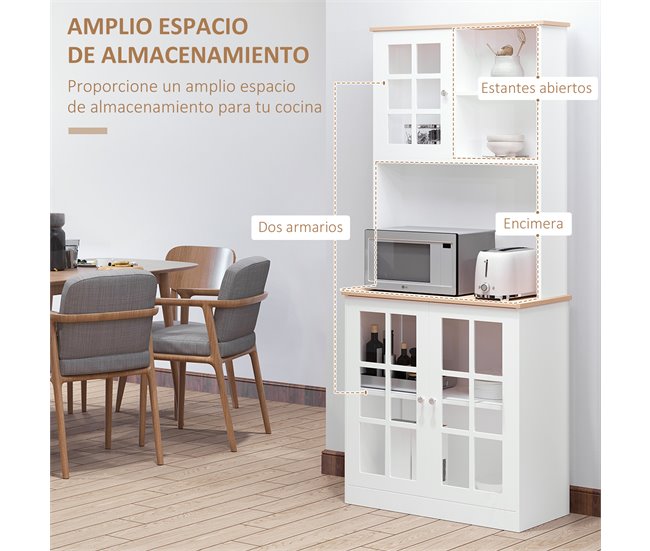 Armário de Cozinha MDF HOMCOM, casa - cozinha Branco