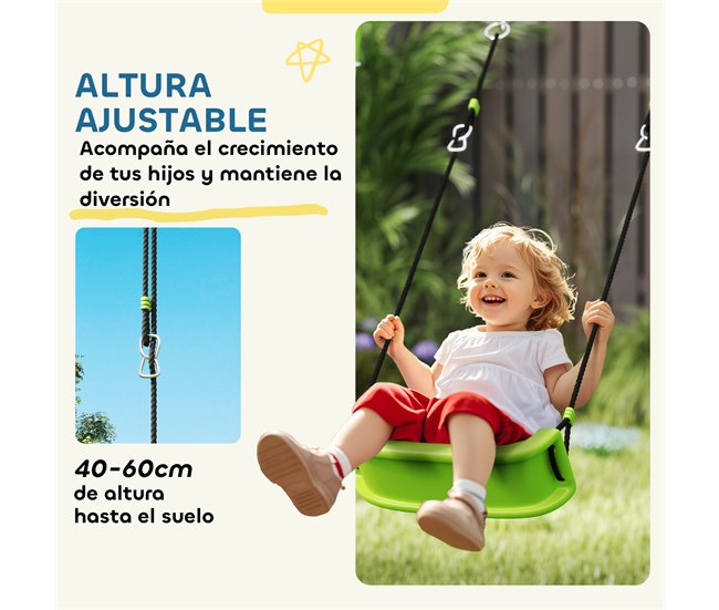 Conjunto de Brincar para Exterior Metal, PE e Poliéster AIYAPLAY Verde