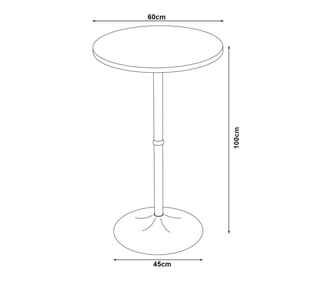 Mesa de bar Vantaa aço MDF Nogal