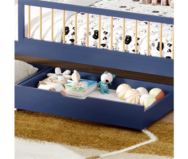 Conjunto de 2 gavetas de arrumação para cama de madeira Azul