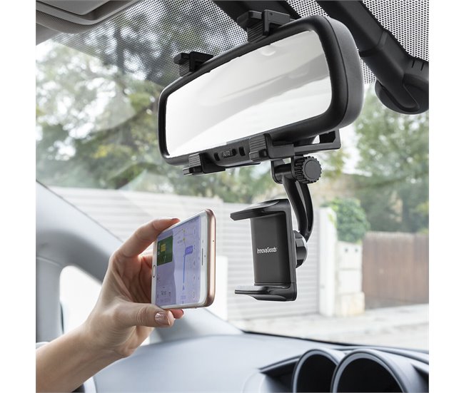 Suporte de Smartphone para o Espelho Retrovisor Preto