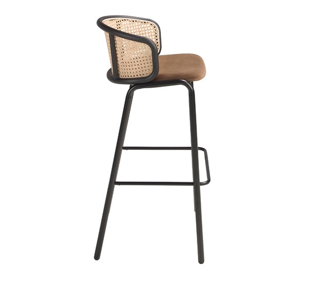 ANGEL CERDA Banco de vime e veludo castanho Castanho