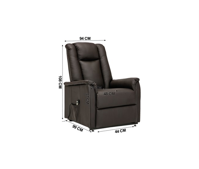 Poltrona relax elétrica pele sintética MAX Chocolate
