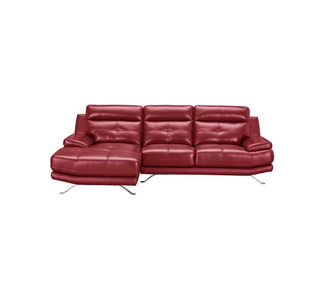 Chaise longue de pele HAWAI Vermelho