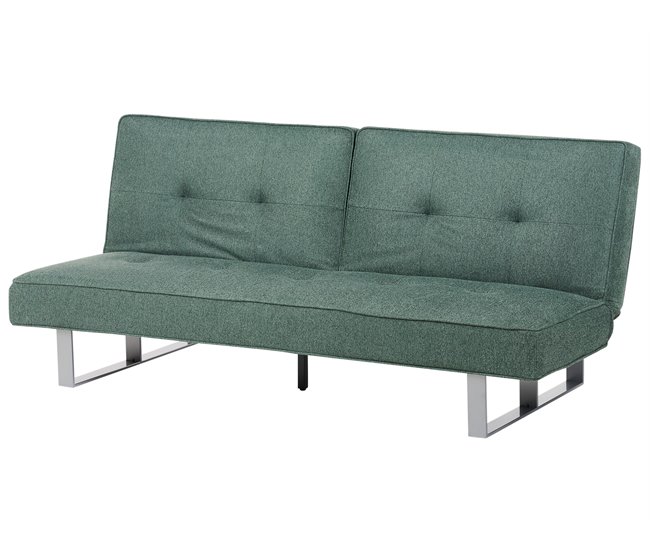Beliani Sofá-cama Poliéster DUBLIN Verde Escuro