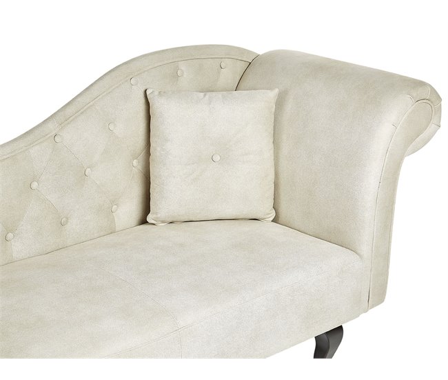 Beliani Chaise longue versão à direita Veludo LATTES Bege