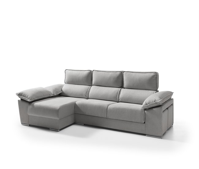 Chaise longue dereita com arca DIWY Cinza