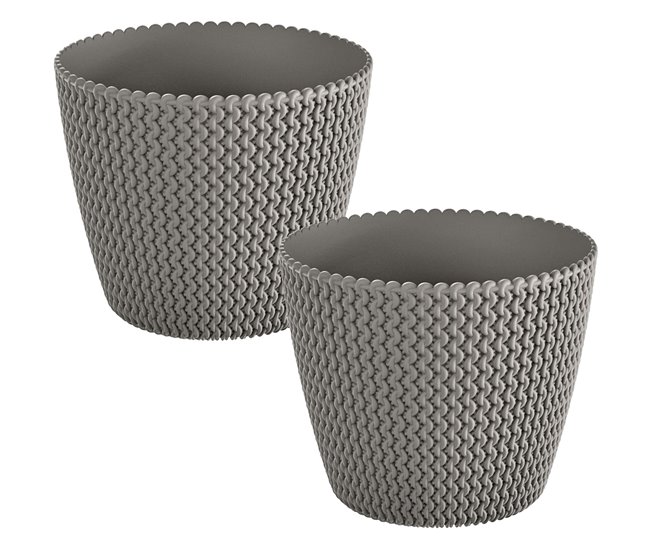 2x panela redonda 11.5l Prosperplast Splofy Cinza