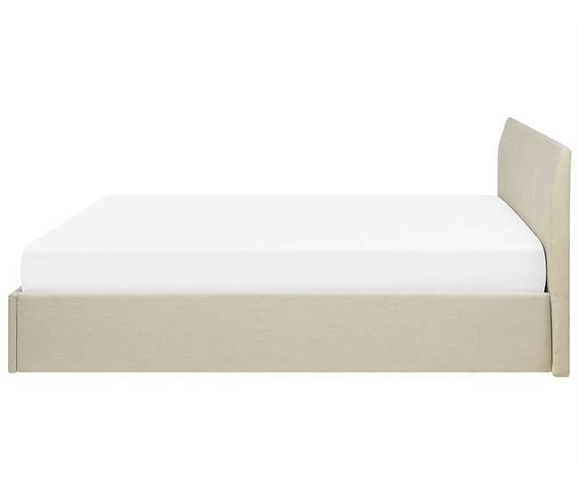 Beliani Cama com estrado Poliéster ORBEY 197x212 Bege