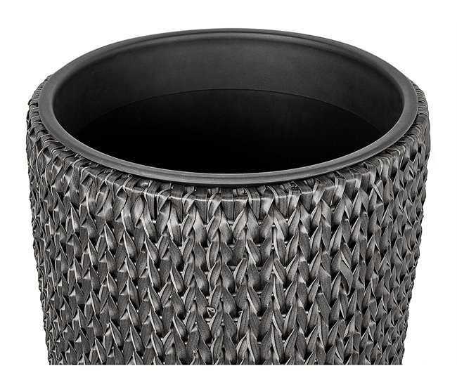 Beliani Conjunto de 2 vasos para plantas CEDRUS Preto