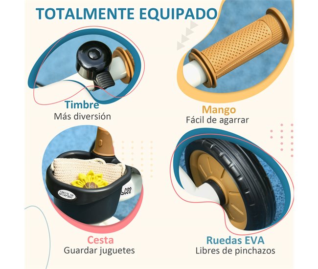 Triciclo para Crianças Metal, EVA, PP e PE AIYAPLAY Branco