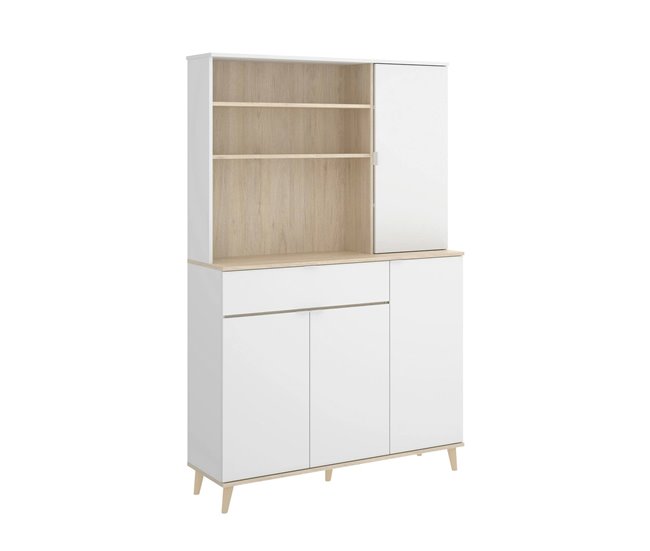 Aparador com efeito madeira 120 Branco