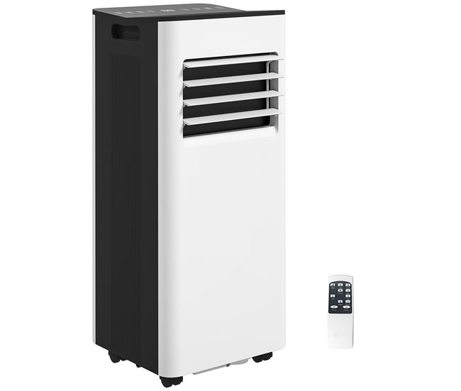 Ar Condicionado Portátil Plástico ABS, Aço e Alumínio HOMCOM Branco