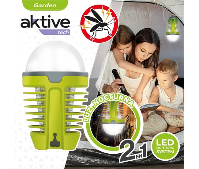 Lâmpada UV Mosquito Killer com Luz Noturna LED Aktive Verde